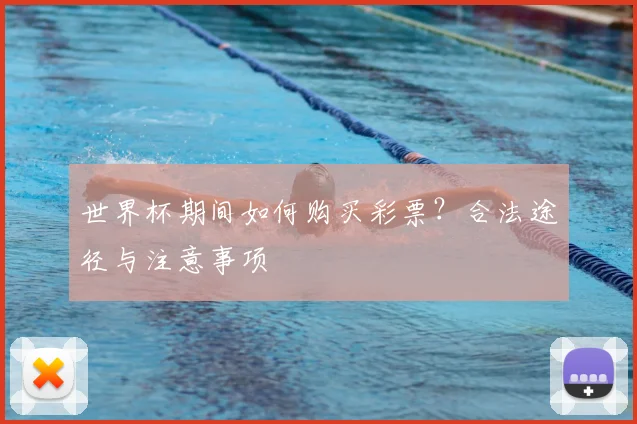 世界杯期间如何购买彩票?合法途径与注意事项